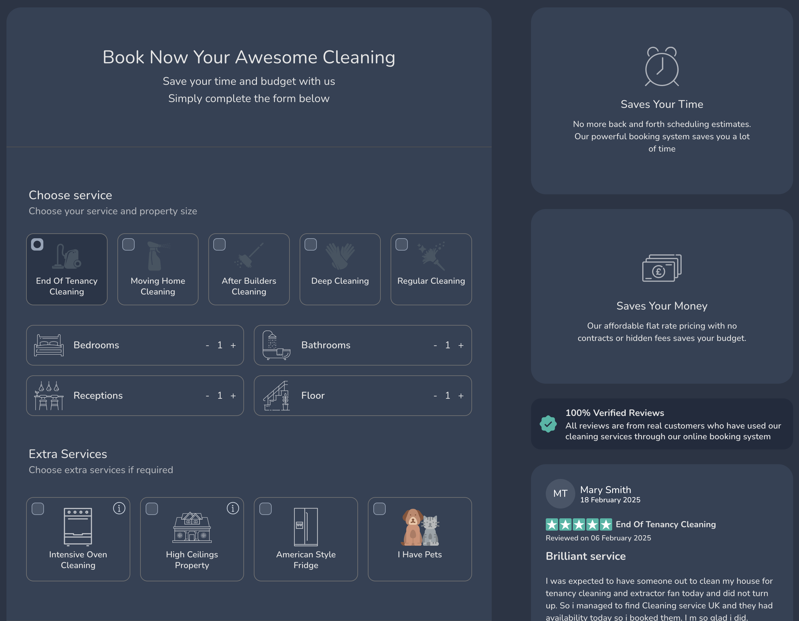 Cleaning Booking Form